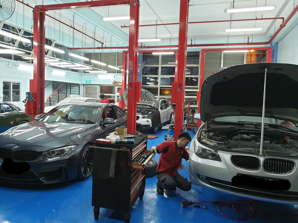 BMWs under repair